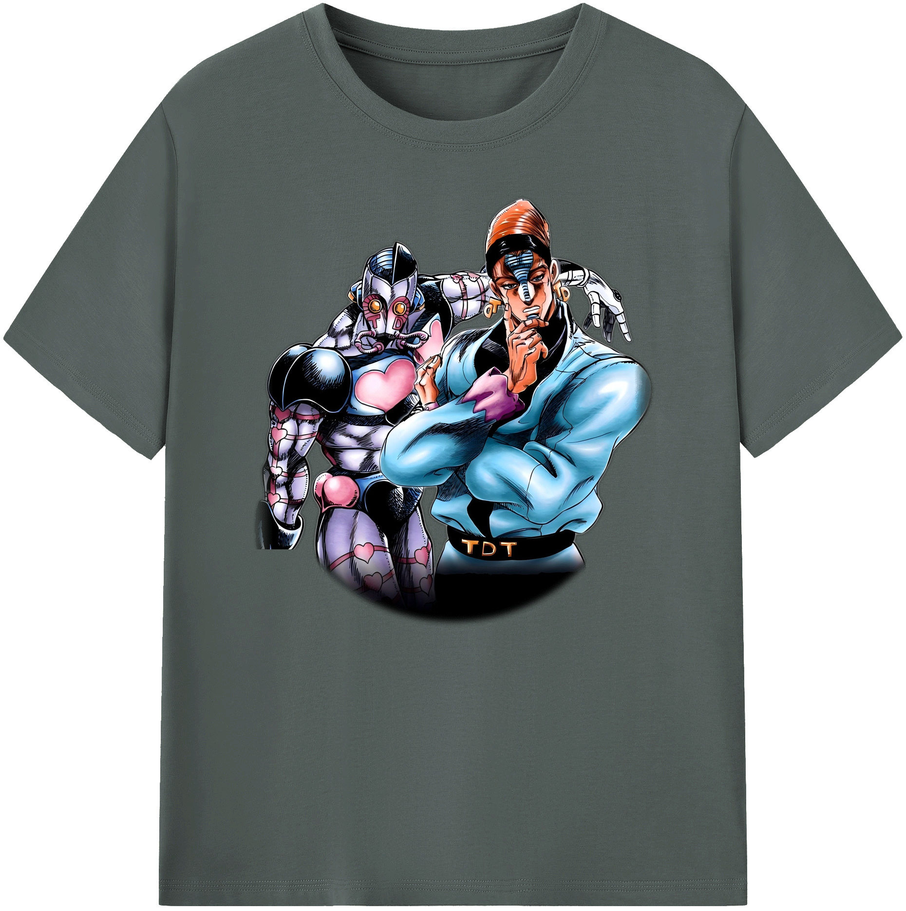 （画像用） ジョジョの奇妙な冒険 ひがしかた じょうすけ JoJo's Bizarre Adventure Higashikata Josuke 綿100％ メンズ半袖Tシャツ｜肌触りやわらか＆通気性